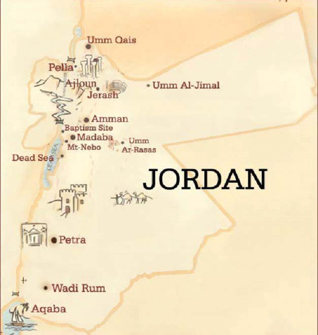 the historical sites map of jordan source httpwwwtourismjo inside holymapasp